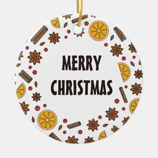 Frohe Weihnachtswürze Esssternanis Keramik Ornament (Vorne)