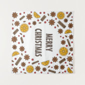 Frohe Weihnachtswürzmuster Wandteppich (Vorderseite (Horizontal))