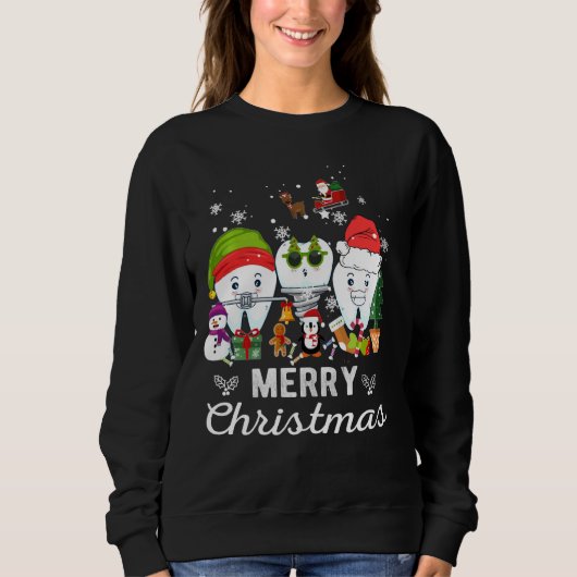 Frohe Weihnachtszahnärzte Teeth Santa Dental Elf S Sweatshirt (Vorderseite)