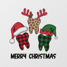 Frohe Weihnachtszähne Fensteraufkleber