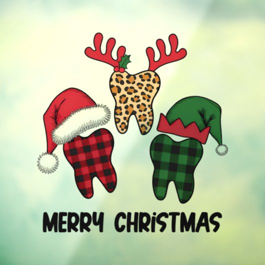 Frohe Weihnachtszähne Fensteraufkleber (Blatt 3)