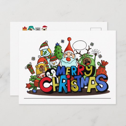 Frohe Weihnachtszeichen Feiertagspostkarte (Vorne/Hinten)