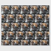 Frohe Weihnachtszeit-Beagle Geschenkpapier (Flach)