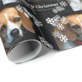 Frohe Weihnachtszeit-Beagle Geschenkpapier (Rolleneckpunkt)