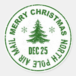 frohe Weihnachtszeit-Briefmarke Runder Aufkleber