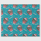 Frohe Weihnachtszeit-Dackel Geschenkpapier (Flach)
