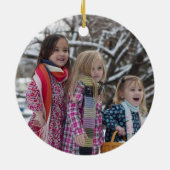 Frohe Weihnachtszeit-Foto Keramik Ornament (Hinten)