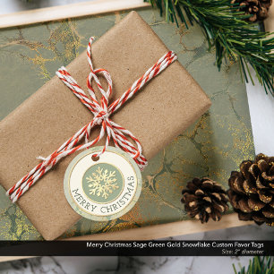 Frohe Weihnachtszeit Green Gold Snowflake Custom Geschenkanhänger