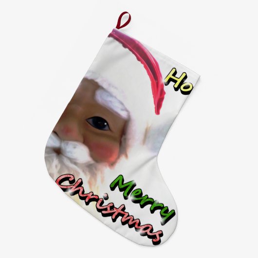 Frohe Weihnachtszeit Großer Weihnachtsstrumpf (Vorderansicht (hängend))