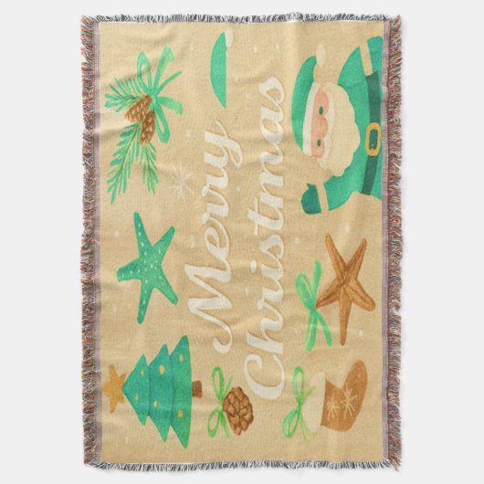 Frohe Weihnachtszeit Grün Decke (Vorderseite Vertikal)