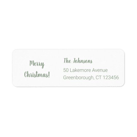 Frohe Weihnachtszeit Grün Familienname Adresse (Vorne)