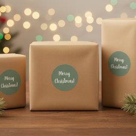 Frohe Weihnachtszeit Grüne Typografie Festival Runder Aufkleber