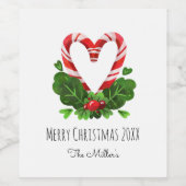 Frohe Weihnachtszeit Individuelle Name Weinetikett (Einzelnes Label)