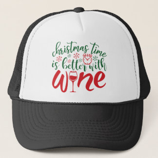 Frohe Weihnachtszeit ist besser mit Wein Truckerkappe