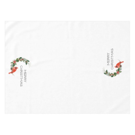Frohe Weihnachtszeit-Kardinal Tischdecke (Vorderseite (Horizontal))
