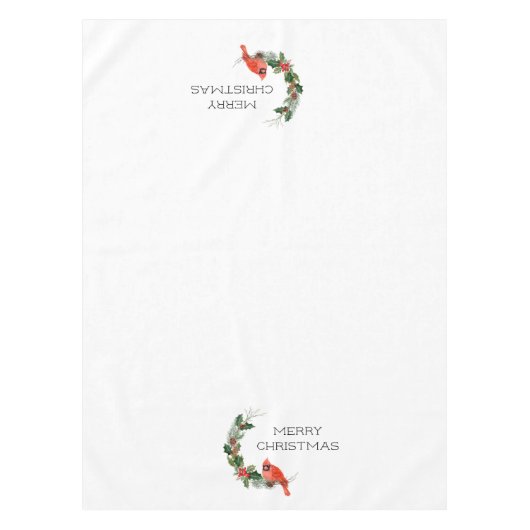 Frohe Weihnachtszeit-Kardinal Tischdecke (Vorderseite)