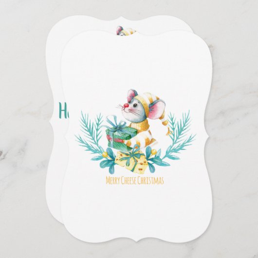 Frohe Weihnachtszeit "Käse" Feiertagskarte (Vorne/Hinten)