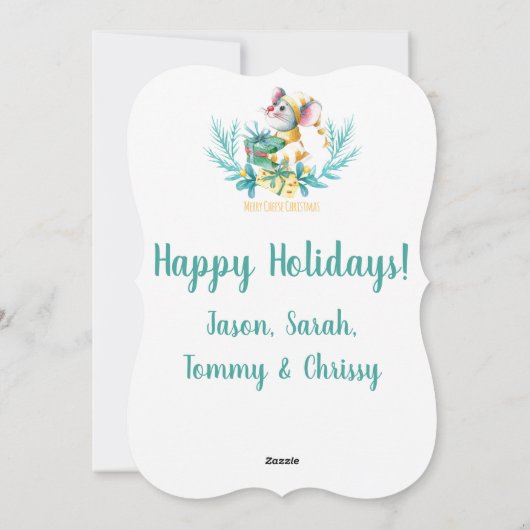 Frohe Weihnachtszeit "Käse" Feiertagskarte (Rückseite)