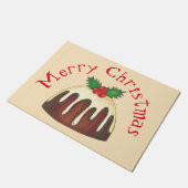 Frohe Weihnachtszeit Pudding Holly Leaf Urlaub Fußmatte (Schrägansicht)