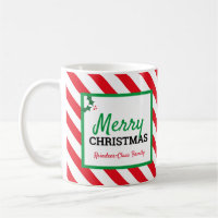 Frohe Weihnachtszeit Tasse Candy Cane und Ihr Name