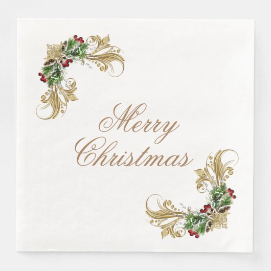 Frohe Weihnachtszeitung Dinner Napkins Serviette (Vorderseite)
