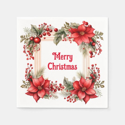 Frohe Weihnachtszeitung Napkins Serviette (Vorderseite)