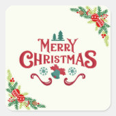 Frohe Weihnachtszeitung Quadratischer Aufkleber (Vorderseite)