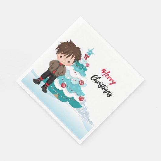 Frohe Weihnachtszeitung Serviette (Ecke)