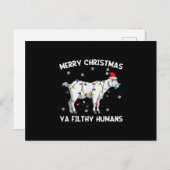 Frohe Weihnachtsziege Gesicht Maske Ziege Santa Ankündigungspostkarte (Vorne/Hinten)
