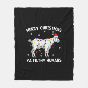 Frohe Weihnachtsziege Gesicht Maske Ziege Santa Fleecedecke
