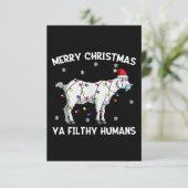 Frohe Weihnachtsziege Gesicht Maske Ziege Santa RSVP Karte (Stehend Vorderseite)