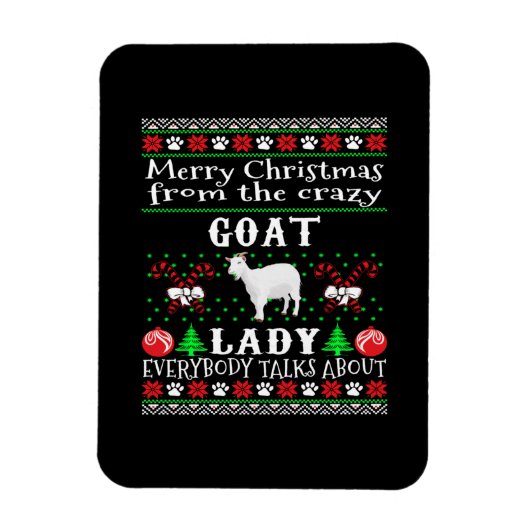 Frohe Weihnachtsziege Lady Ugly Geschenk Magnet (Vertikal)