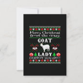 Frohe Weihnachtsziege Lady Ugly Geschenk RSVP Karte (Vorderseite)