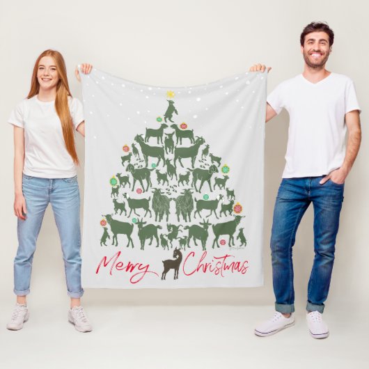 Frohe Weihnachtsziege Weihnachtsbaum Fleecedecke (Beispiel)