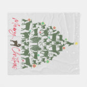 Frohe Weihnachtsziege Weihnachtsbaum Fleecedecke (Vorderseite (Horizontal))