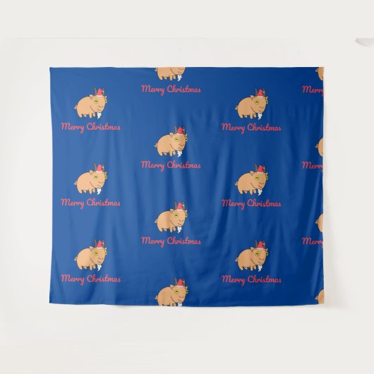 Frohe Weihnachtsziege Wrapping Paper Sheets Wandteppich (Vorderseite (Horizontal))