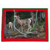 Frohe Weihnachtsziegen Große Geschenktüte (Vorderseite)