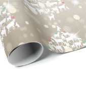 Frohe Weihnachtsziegen Weihnachtsbaumen Geschenkpapier (Rolleneckpunkt)