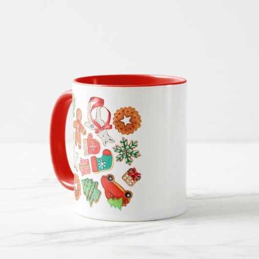 Frohe Weihnachtszucker Cookie Anpassbare Name Tass Tasse (Vorderseite Links)