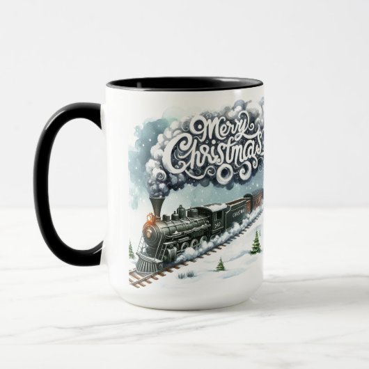 Frohe Weihnachtszug Kaffee Tasse Cup (Links)