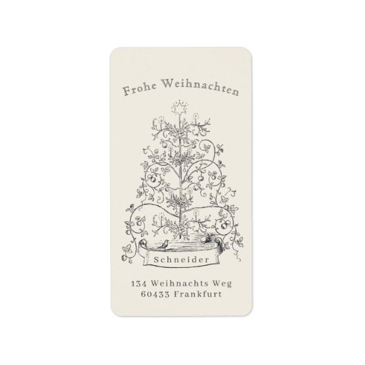 Frohe Weihnacten Adressaufkleber (Vorne)