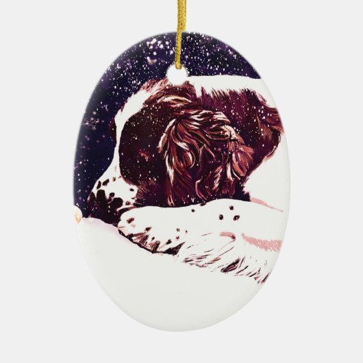 Frohe Welshie-Ferien Keramik Ornament (Vorne)