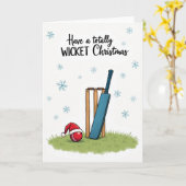 Frohe Wicket Cricket Weihnachtskarte Karte (Gelbe Blume)