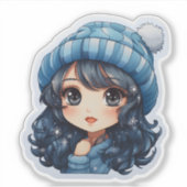 Frohe Winter Blue Sticker (Vorderseite)