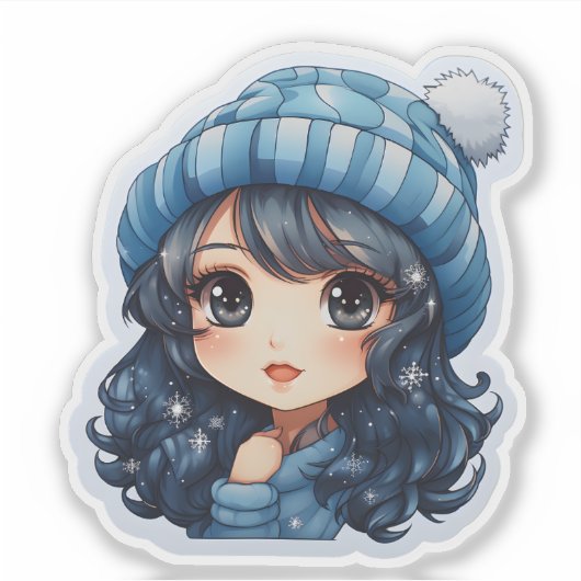 Frohe Winter Blue Sticker (Vorderseite)