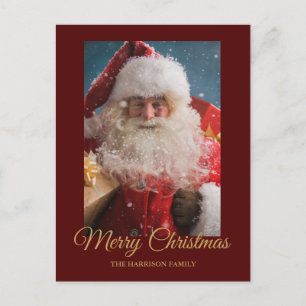 Frohe Winter Weihnachtsmann Personalisierte Weihna Feiertagspostkarte