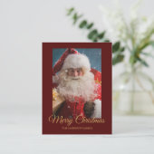 Frohe Winter Weihnachtsmann Personalisierte Weihna Feiertagspostkarte (Stehend Vorderseite)