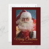 Frohe Winter Weihnachtsmann Personalisierte Weihna Feiertagspostkarte (Vorne/Hinten)