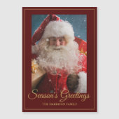 Frohe Winter Weihnachtsmann Personalisierte Weihna Magnetkarte (Vorderseite)