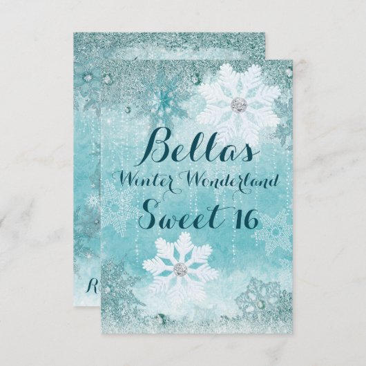 Frohe Winter Wonderland-Party Einladungen (Vorne/Hinten)